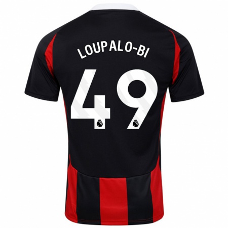 Kandiny Homme Maillot Aaron Loupalo-Bi #49 Noir Rouge Tenues Extérieur 2024/25 T-Shirt