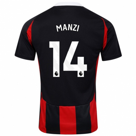 Kandiny Homme Maillot Sophie Manzi #14 Noir Rouge Tenues Extérieur 2024/25 T-Shirt