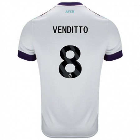 Kandiny Homme Maillot Olivia Venditto #8 Blanc Vert Violet Tenues Extérieur 2024/25 T-Shirt