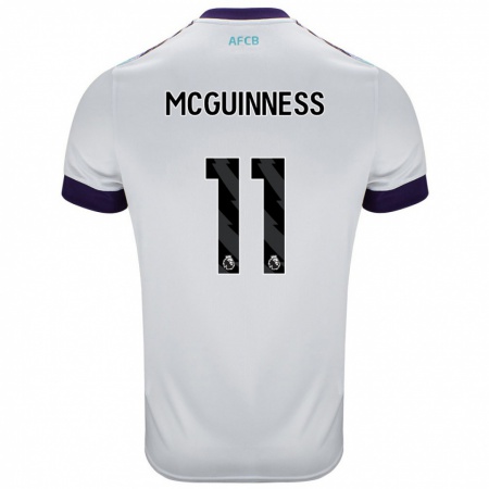 Kandiny Homme Maillot Gemma Mcguinness #11 Blanc Vert Violet Tenues Extérieur 2024/25 T-Shirt