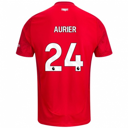 Kandiny Femme Maillot Serge Aurier #24 Rouge Blanc Tenues Domicile 2024/25 T-Shirt