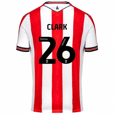 Kandiny Femme Maillot Ciaran Clark #26 Rouge Blanc Tenues Domicile 2024/25 T-Shirt