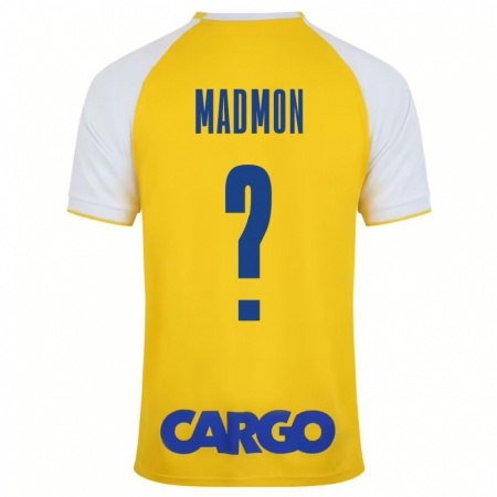 Kandiny Femme Maillot Elad Madmon #0 Jaune Blanc Tenues Domicile 2024/25 T-Shirt