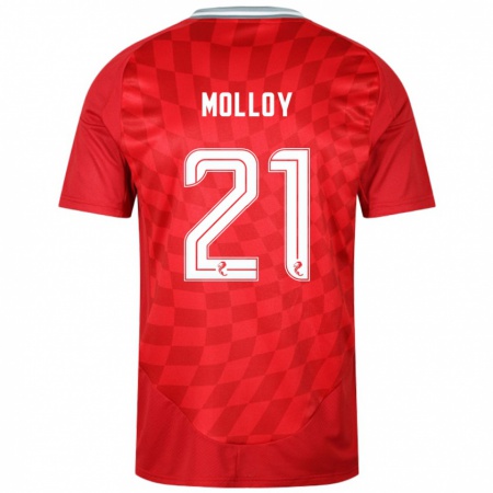 Kandiny Femme Maillot Gavin Molloy #21 Rouge Tenues Domicile 2024/25 T-Shirt