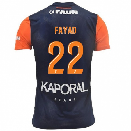 Kandiny Femme Maillot Khalil Fayad #22 Bleu Marine Orange Tenues Domicile 2024/25 T-Shirt