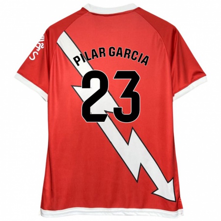 Kandiny Femme Maillot María Pilar García Villalba #23 Blanc Rouge Tenues Domicile 2024/25 T-Shirt