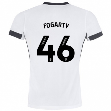 Kandiny Femme Maillot Tom Fogarty #46 Blanc Noir Tenues Extérieur 2024/25 T-Shirt