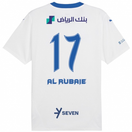 Kandiny Femme Maillot Mohammed Al-Rubaie #17 Blanc Bleu Tenues Extérieur 2024/25 T-Shirt