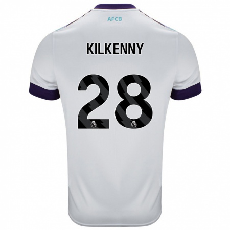 Kandiny Femme Maillot Gavin Kilkenny #28 Blanc Vert Violet Tenues Extérieur 2024/25 T-Shirt