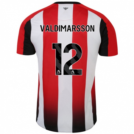 Kandiny Enfant Maillot Hákon Rafn Valdimarsson #12 Rouge Blanc Tenues Domicile 2024/25 T-Shirt