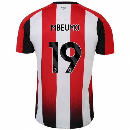 Kandiny Enfant Maillot Bryan Mbeumo #19 Rouge Blanc Tenues Domicile 2024/25 T-Shirt