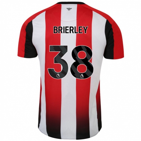 Kandiny Enfant Maillot Ethan Brierley #38 Rouge Blanc Tenues Domicile 2024/25 T-Shirt