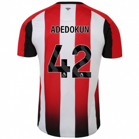 Kandiny Enfant Maillot Val Adedokun #42 Rouge Blanc Tenues Domicile 2024/25 T-Shirt