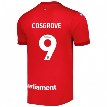 Kandiny Enfant Maillot Sam Cosgrove #9 Rouge Tenues Domicile 2024/25 T-Shirt