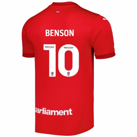 Kandiny Enfant Maillot Josh Benson #10 Rouge Tenues Domicile 2024/25 T-Shirt