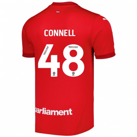 Kandiny Enfant Maillot Luca Connell #48 Rouge Tenues Domicile 2024/25 T-Shirt