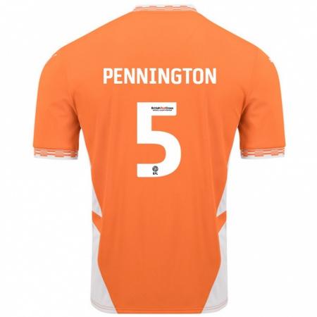 Kandiny Enfant Maillot Matthew Pennington #5 Orange Blanc Tenues Domicile 2024/25 T-Shirt