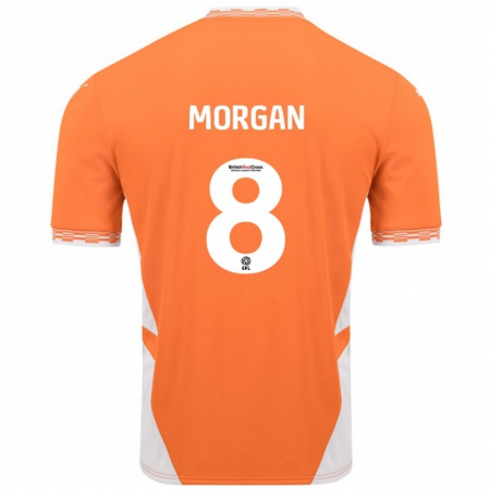 Kandiny Enfant Maillot Albie Morgan #8 Orange Blanc Tenues Domicile 2024/25 T-Shirt