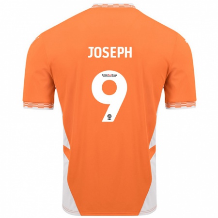 Kandiny Enfant Maillot Kyle Joseph #9 Orange Blanc Tenues Domicile 2024/25 T-Shirt