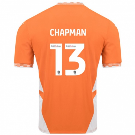 Kandiny Enfant Maillot Mackenzie Chapman #13 Orange Blanc Tenues Domicile 2024/25 T-Shirt