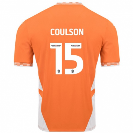 Kandiny Enfant Maillot Hayden Coulson #15 Orange Blanc Tenues Domicile 2024/25 T-Shirt