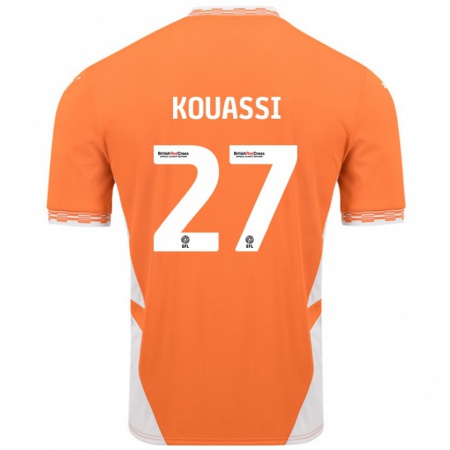 Kandiny Enfant Maillot Kylian Kouassi #27 Orange Blanc Tenues Domicile 2024/25 T-Shirt