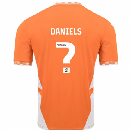 Kandiny Enfant Maillot Jake Daniels #0 Orange Blanc Tenues Domicile 2024/25 T-Shirt