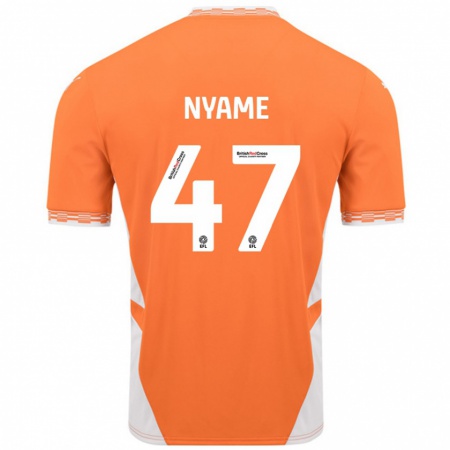 Kandiny Enfant Maillot Josh Nyame #47 Orange Blanc Tenues Domicile 2024/25 T-Shirt