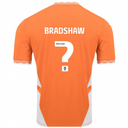 Kandiny Enfant Maillot Ashleigh Bradshaw #0 Orange Blanc Tenues Domicile 2024/25 T-Shirt