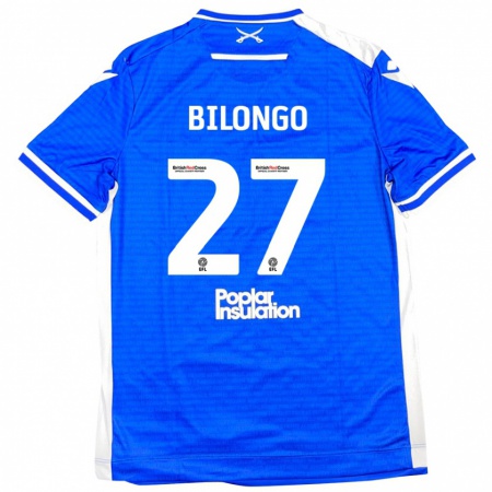 Kandiny Enfant Maillot Bryant Bilongo #27 Bleu Blanc Tenues Domicile 2024/25 T-Shirt