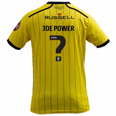 Kandiny Enfant Maillot John Joe Power #0 Jaune Tenues Domicile 2024/25 T-Shirt