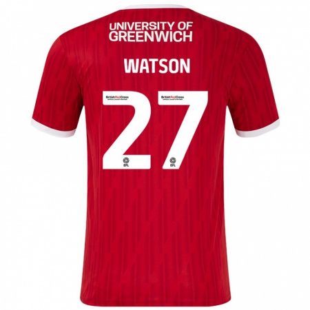 Kandiny Enfant Maillot Tennai Watson #27 Rouge Blanc Tenues Domicile 2024/25 T-Shirt