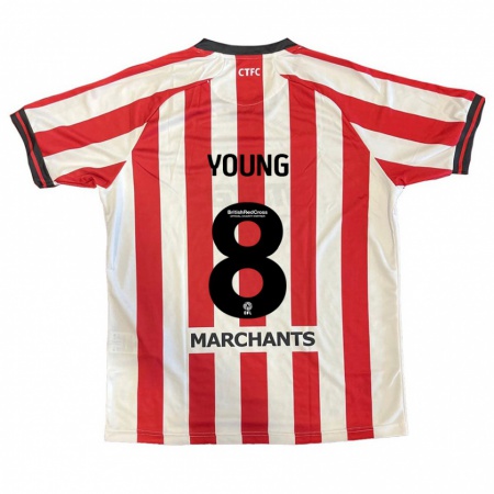 Kandiny Enfant Maillot Luke Young #8 Rouge Blanc Tenues Domicile 2024/25 T-Shirt