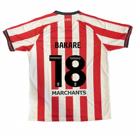 Kandiny Enfant Maillot Ibrahim Bakare #18 Rouge Blanc Tenues Domicile 2024/25 T-Shirt