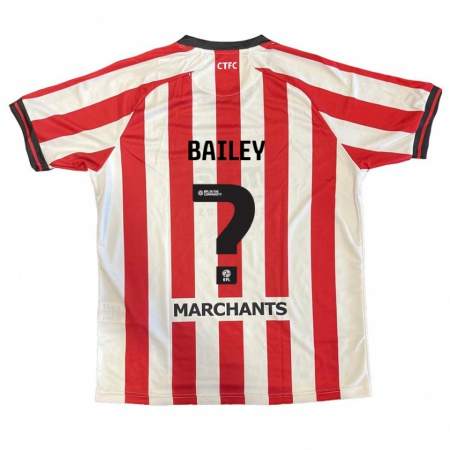 Kandiny Enfant Maillot Ieuan Bailey #0 Rouge Blanc Tenues Domicile 2024/25 T-Shirt