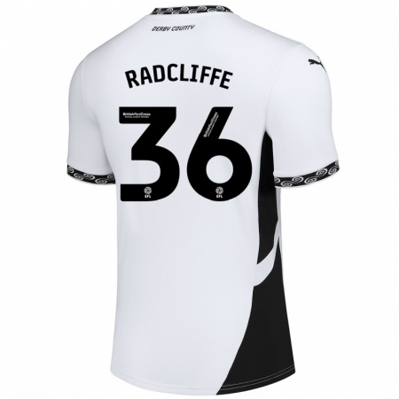 Kandiny Enfant Maillot Ben Radcliffe #36 Blanc Noir Tenues Domicile 2024/25 T-Shirt