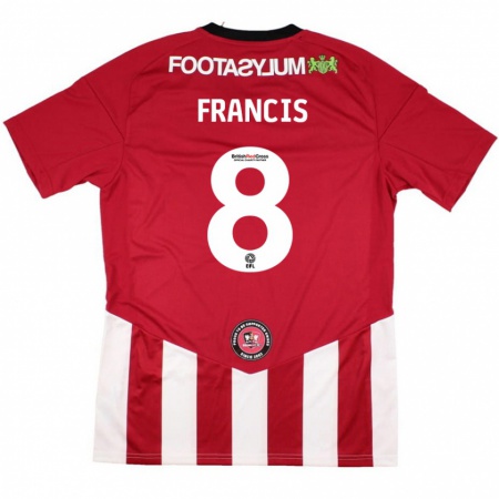 Kandiny Enfant Maillot Ed Francis #8 Rouge Blanc Tenues Domicile 2024/25 T-Shirt