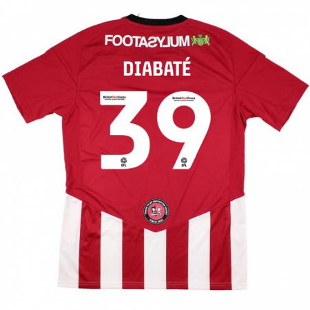 Kandiny Enfant Maillot Cheick Diabaté #39 Rouge Blanc Tenues Domicile 2024/25 T-Shirt