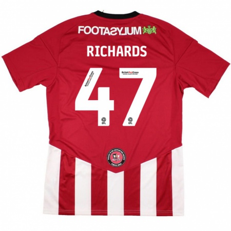 Kandiny Enfant Maillot Jake Richards #47 Rouge Blanc Tenues Domicile 2024/25 T-Shirt