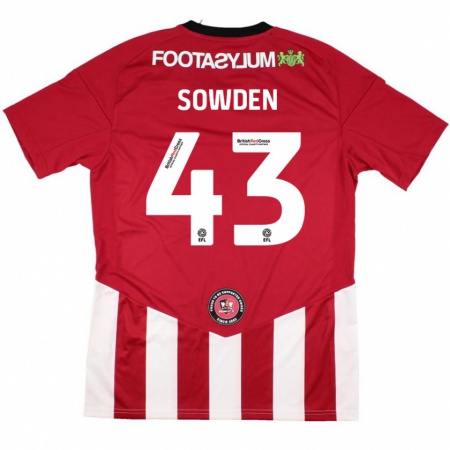 Kandiny Enfant Maillot Andrew Sowden #43 Rouge Blanc Tenues Domicile 2024/25 T-Shirt