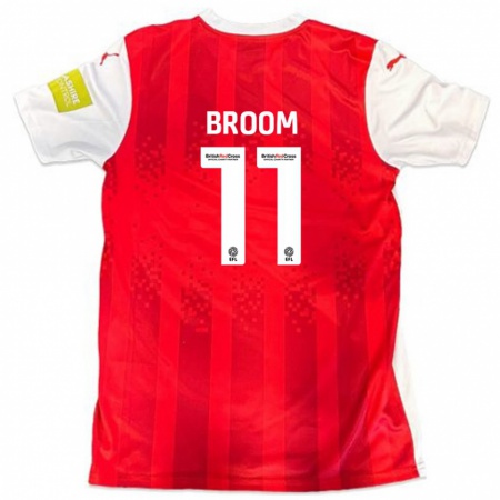 Kandiny Enfant Maillot Ryan Broom #11 Rouge Blanc Tenues Domicile 2024/25 T-Shirt