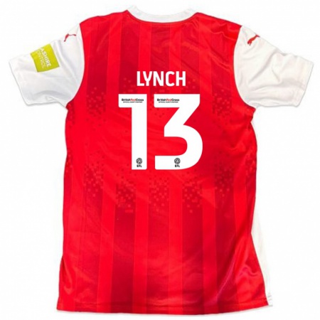 Kandiny Enfant Maillot Jay Lynch #13 Rouge Blanc Tenues Domicile 2024/25 T-Shirt