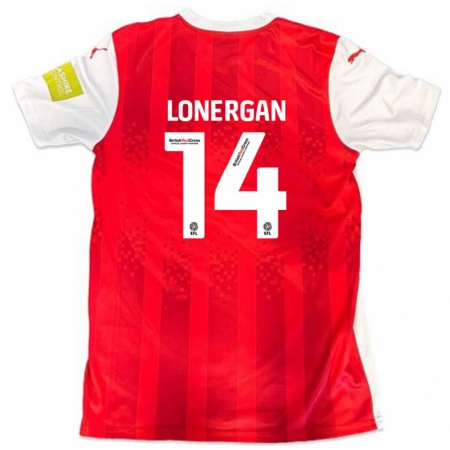 Kandiny Enfant Maillot Tommy Lonergan #14 Rouge Blanc Tenues Domicile 2024/25 T-Shirt