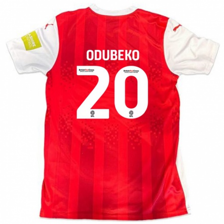 Kandiny Enfant Maillot Mipo Odubeko #20 Rouge Blanc Tenues Domicile 2024/25 T-Shirt