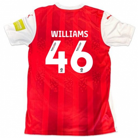 Kandiny Enfant Maillot Theo Williams #46 Rouge Blanc Tenues Domicile 2024/25 T-Shirt