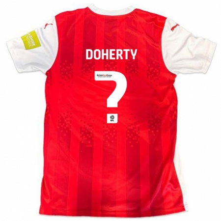 Kandiny Enfant Maillot Jack Doherty #0 Rouge Blanc Tenues Domicile 2024/25 T-Shirt