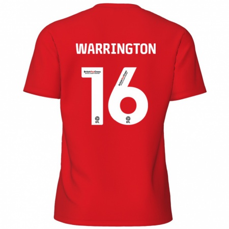 Kandiny Enfant Maillot Lewis Warrington #16 Rouge Tenues Domicile 2024/25 T-Shirt