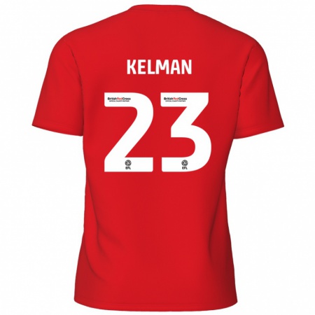 Kandiny Enfant Maillot Charlie Kelman #23 Rouge Tenues Domicile 2024/25 T-Shirt