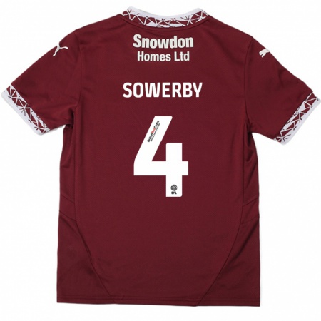 Kandiny Enfant Maillot Jack Sowerby #4 Bordeaux Tenues Domicile 2024/25 T-Shirt