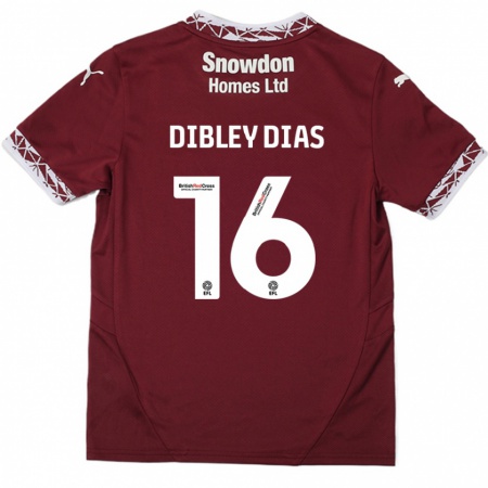 Kandiny Enfant Maillot Matt Dibley-Dias #16 Bordeaux Tenues Domicile 2024/25 T-Shirt